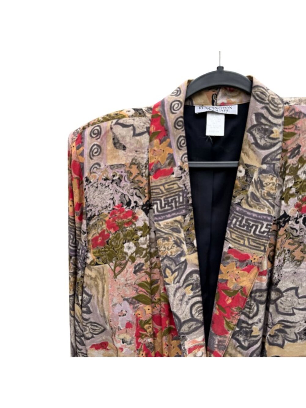 Kensington Square VTG Floral Abstract Blazer Jacket M Womens USA Multicolor Bold - Picture 2 of 6